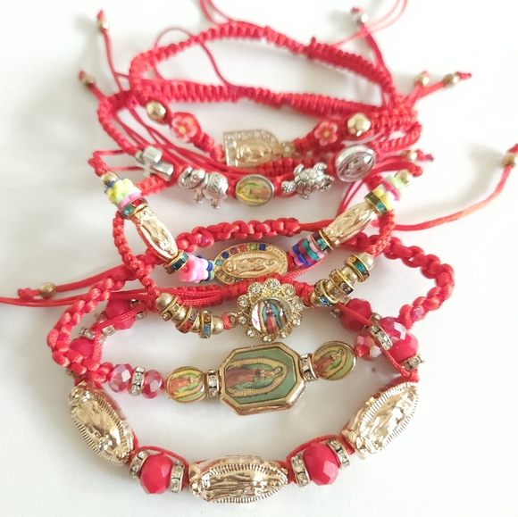 Thread Beaded Adjustable Bracelets religious Virgen de Guadalupe San Judas - Picture 12 of 16